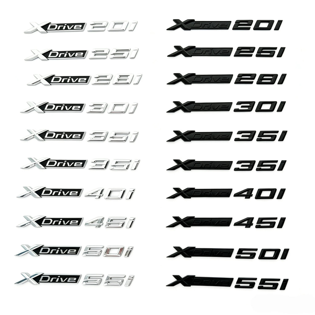 3D ABS Car Mudguard Trunk Emblem Sticker XDrive  20i 23i 25i 28i 30i 35i 40i 45i 48i 50i 55i Badge Decal Decor Fit for X3 X5