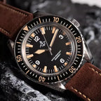 Hruodland F025 Retro Sport Men Watch HZ2565 Automatic Mechanical Stainless Steel Leather Strap Diving  reloj hombre watch for me