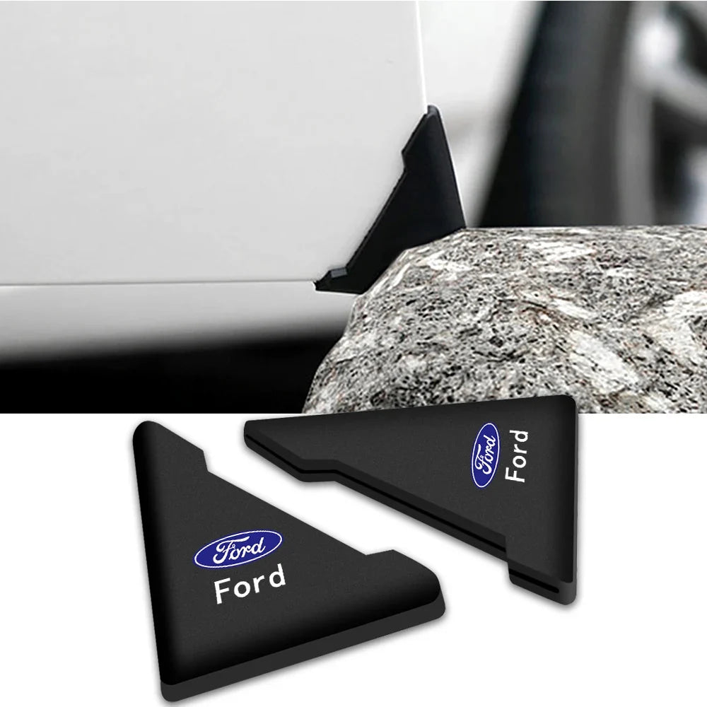 2/4PC Silicone Car Badge Door Corner Cover Bumper Crash Scratch Protector For Ford Fiesta Kuga Mustang ST Mondeo Explorer Escape