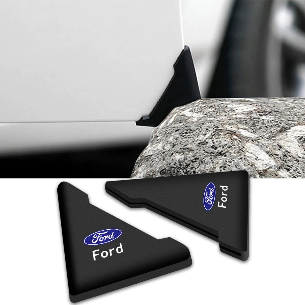 2/4PC Silicone Car Badge Door Corner Cover Bumper Crash Scratch Protector For Ford Fiesta Kuga Mustang ST Mondeo Explorer Escape