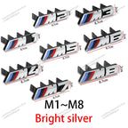 3D ABS Car Front Kidney Grille Mesh Emblem Badge Letters 1 2 3 4 5 6 7 8 Glossy Black Chrome Universal Auto Exterior Tuning Trim