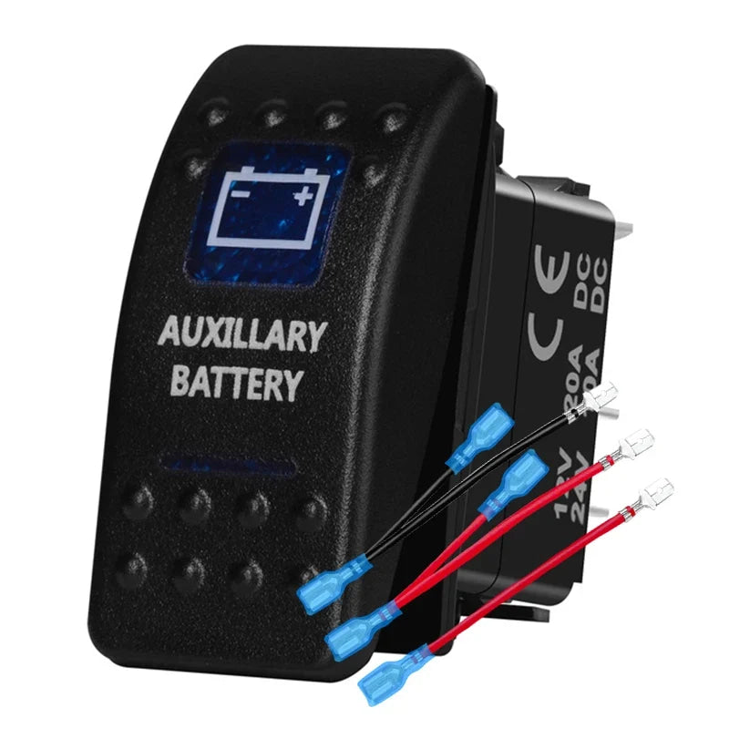 12v/24v Blue Led Light 5 Pin On Off SPST Rocker Switch 7 Pin On Off On ARB Carling Style Car Boat Waterproof Push Switch