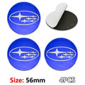 For Subaru STI Forester Impreza Legacy Outback XV BRZ WRX Tribeca ABS 4pcs Car Wheel Stickers 56mm Auto Center Hub Cap Decal