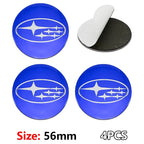 For Subaru STI Forester Impreza Legacy Outback XV BRZ WRX Tribeca ABS 4pcs Car Wheel Stickers 56mm Auto Center Hub Cap Decal