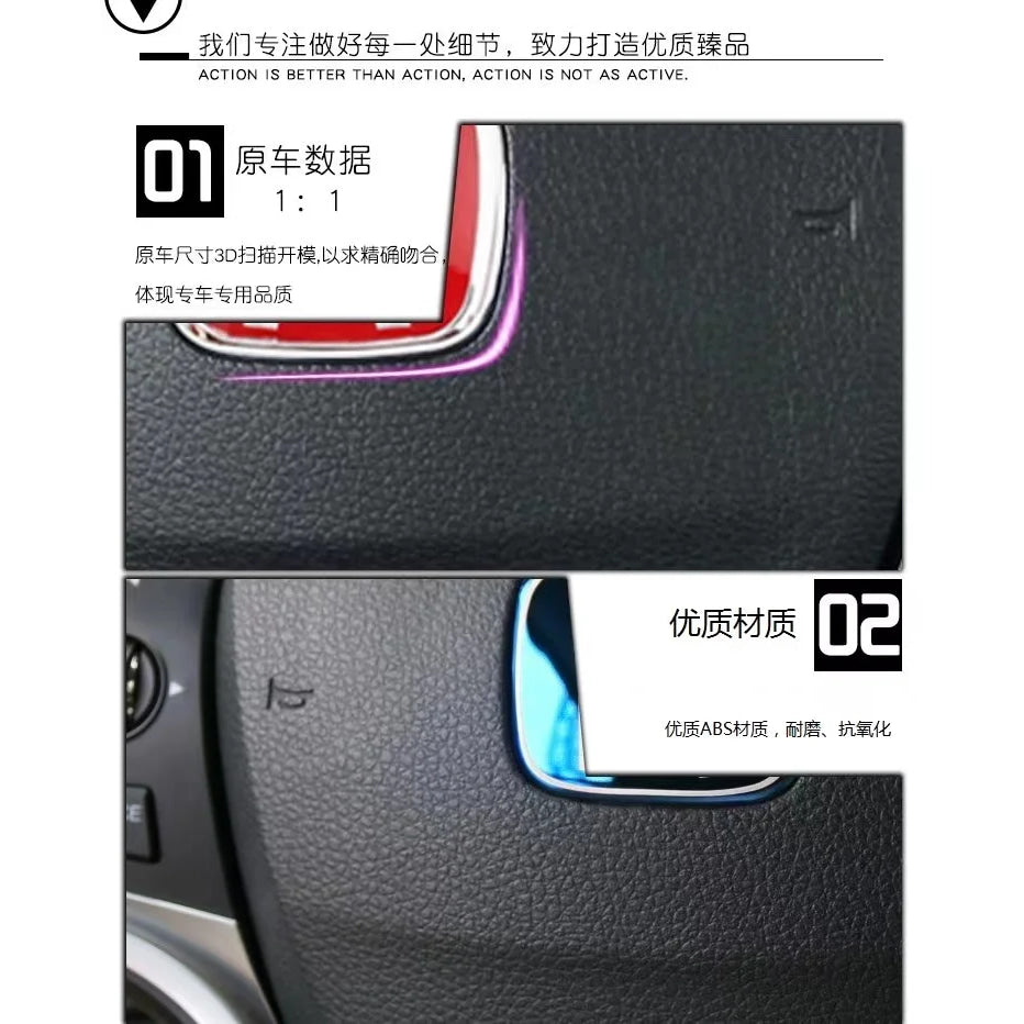 For Honda Civic Accord City H-Sticker Interior Modification CRV Jade Fit Acrylic Car Steering Wheel Emblem Odyssey Hybrid
