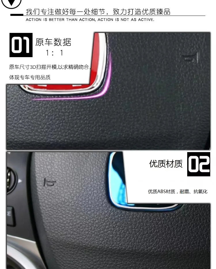 For Honda Civic Accord City H-Sticker Interior Modification CRV Jade Fit Acrylic Car Steering Wheel Emblem Odyssey Hybrid