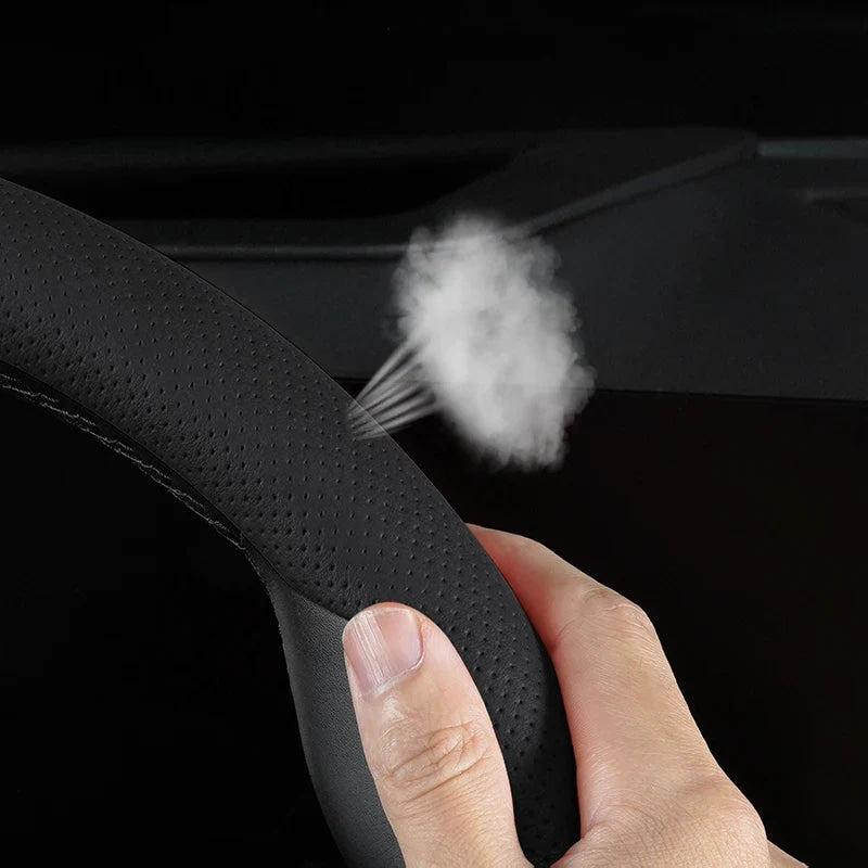 Perforated Breathable Leather Car Steering Wheel Cover Accessories For BMW E90 G80 M3 G30 M5 F82 F83 F20 F21 G42 F95 F96 G06 G07