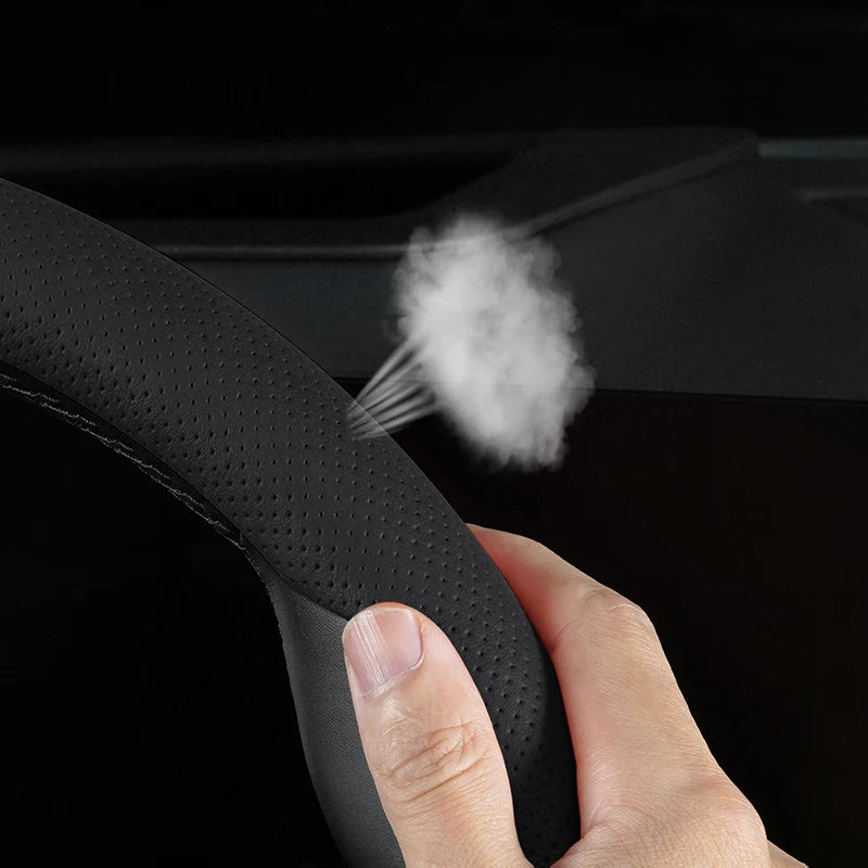 Perforated Breathable Leather Car Steering Wheel Cover Accessories For BMW E90 G80 M3 G30 M5 F82 F83 F20 F21 G42 F95 F96 G06 G07