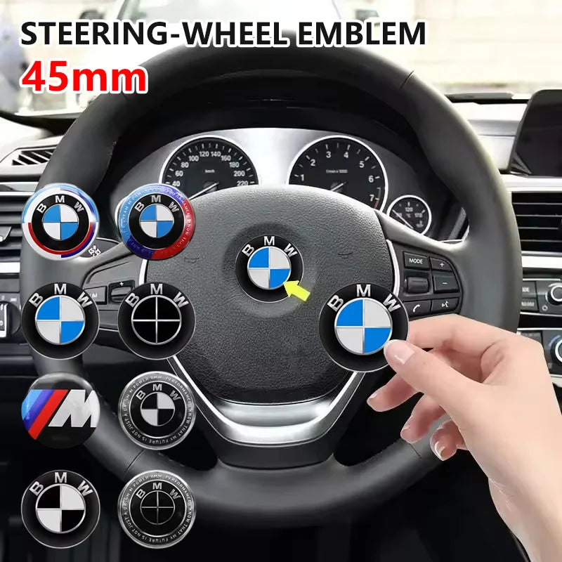 4.5cm Car Steering Wheel Center Emblem Sticker Badge For BMW 50th M E46 E90 E87 F30 F20 F10 G20 G30 X1 X3 X5 Interior Logo Decal