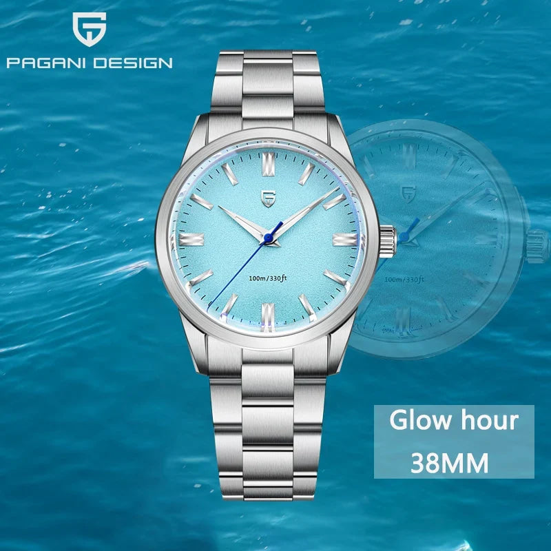 PAGANI DESIGN 2026 NEW Top Ice Blue Dial Men Quartz Watch Japan VH31 100M Waterproof Luxury Dress Watch For Men Reloj Hombre