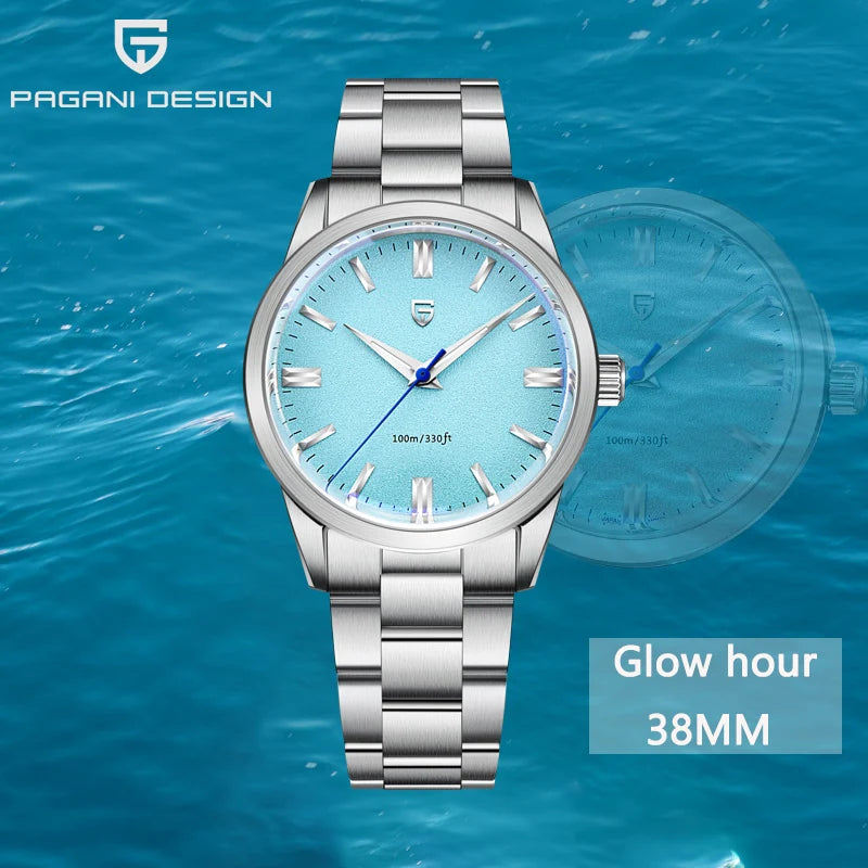 PAGANI DESIGN 2026 NEW Top Ice Blue Dial Men Quartz Watch Japan VH31 100M Waterproof Luxury Dress Watch For Men Reloj Hombre