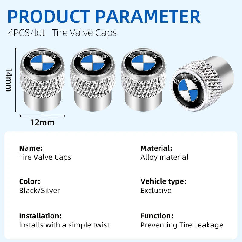 QMM-8685 Car Aluminum Wheel Tire Valve Stem Caps Airtight Covers For BMW M 50th Anniversary Celebration E46 E90 E60 F30 E39 E36