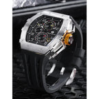 TSAR BOMBA Watch for Men Luxury Brand Tonneau Design Waterproof Clock Stainless Steel Wristwatch Fashion Rectangle Mens Watch