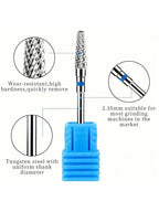 Broca para uñas en forma de cono de carburo de tungsteno, removedor de cutículas de alta precisión para lima de uñas eléctrica y limpieza de cutículas, 1/5 Uds.
