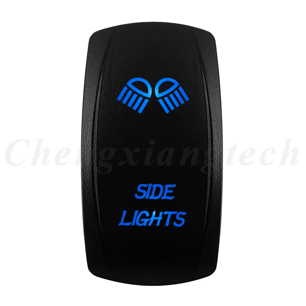 12V 20A Blue Led Car Boat Laser Rocker Switch ON OFF, (ON) OFF, ON OFF ON, (ON) OFF ON, (ON) OFF (ON) Waterproof