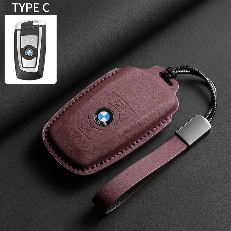 Soft Leather Car Key Case Full Cover Shell For BMW 1 2 3 4 5 6 Series X1 X3 X4 X5 X6 F36 F25 F26 F30 F34 F10 F07 F20 Z10 F15 F16