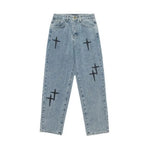 Prints Jeans Men 2026 New Streetwear Baggy Wide Leg Jeans Korean Fashion Drapes Straight Casual Loose Denim Cargo Pants
