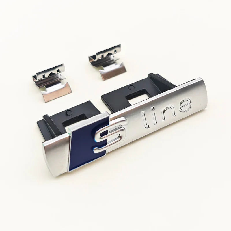 3D Metal Logo Sline Emblem Car Fender Side Sticker Front Grill Badge For Audi A3 A4 A5 A6 A7 S3 S4 S5 S6 TT S Line Accessories