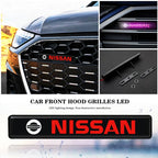 Car Decorative Lights LED Front Hood Grille Emblem Badge Decoration For Nissan Qashqai j11 j10 Juke X Trail t32 Tiida Leaf Versa