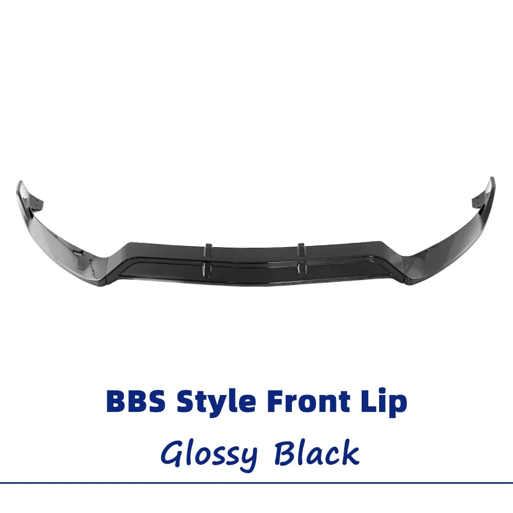XVIP Glossy Black 3-Piece BBS Style Front Bumper Lip Spoiler For Mercedes Benz C-Class W205 2015-2018