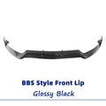 XVIP Glossy Black 3-Piece BBS Style Front Bumper Lip Spoiler For Mercedes Benz C-Class W205 2015-2018