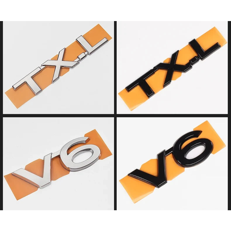 For Toyota Land Cruiser 200 Prado 120 150 Car Logo Displacement V8/TX/TXL/5.7/V6/Black Letter Sticker Car Decoration Accessories