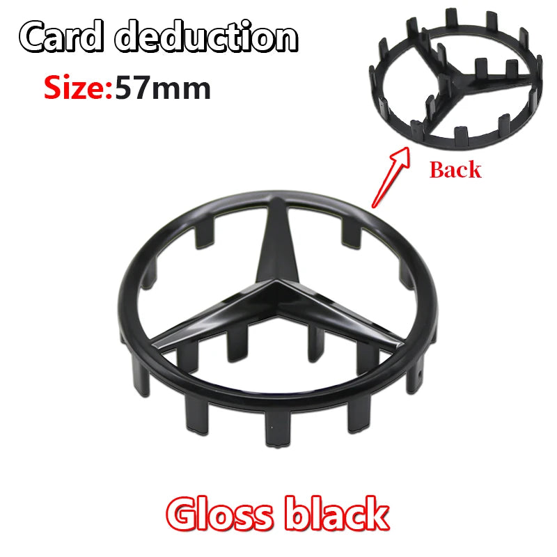 52mm 57mm Pins Sticker Car Steering Wheel Emblem Badge For Mercedes C E S Class CLA CLS W212 W205 W204 Styling Accessories Trim