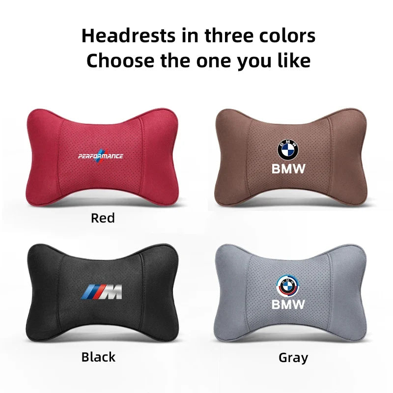 Soft Suede Neck Pillow Comfort Car Headrest Interior Decor Accessories For BMW E90 G80 M3 G30 M5 F82 F83 F20 F21 G42 F95 F96 G06