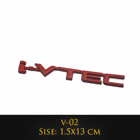 3D Metal Ivtec Letter Emblem Badge Decal Car Styling For Honda Civic Logo Car Rear Tail Trunk Stickers Decals Auto Accessories