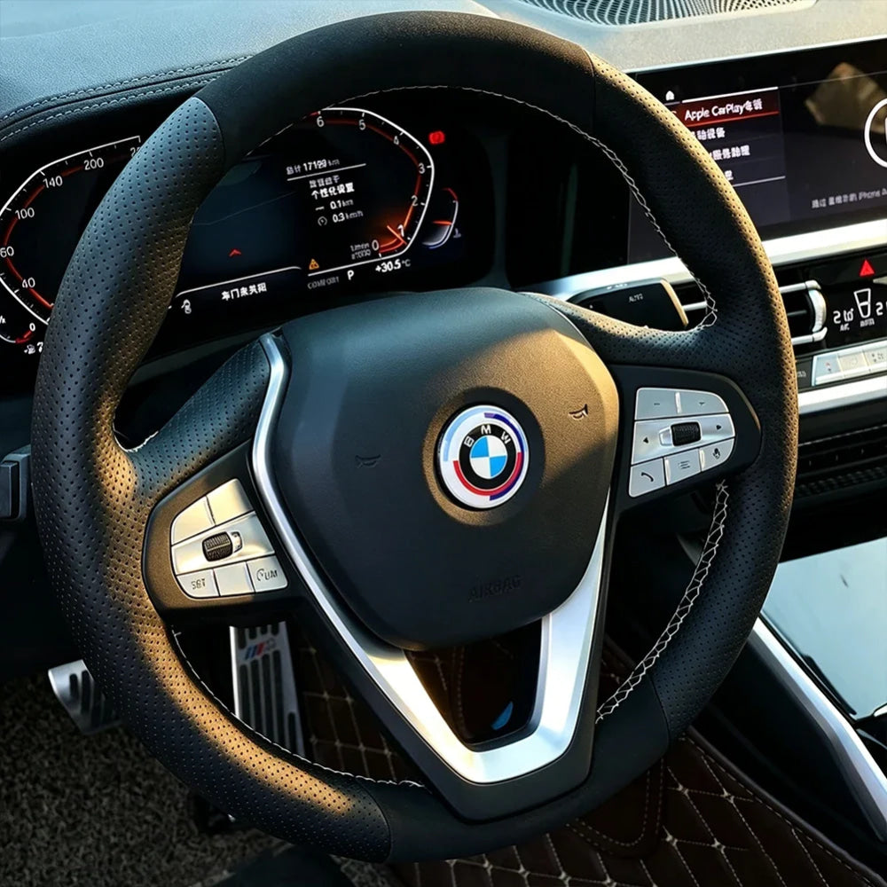 Auto Steering Wheel Center Aluminum Alloy Badge Logo Sticker Accessories For BMW G80 G06 G07 G42 G14 G15 G16 F82 F20 F21 F83 M2