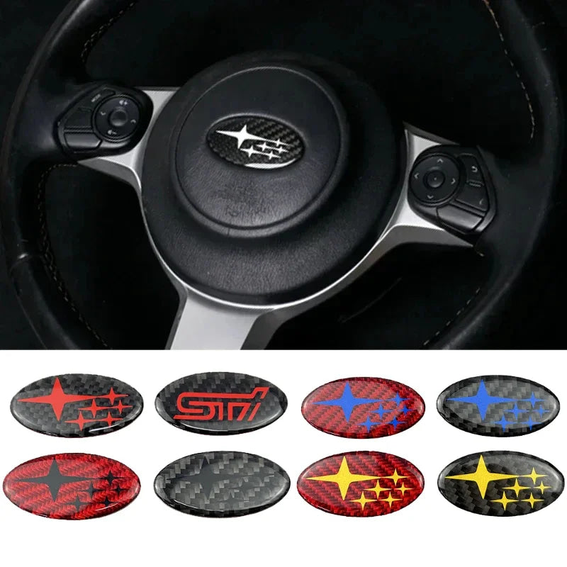 For Subaru Forester XV Outback Impreza Legacy STI WRX BRZ Tribeca Car Steering Wheel Emblem Badge Decals Styling Accessories