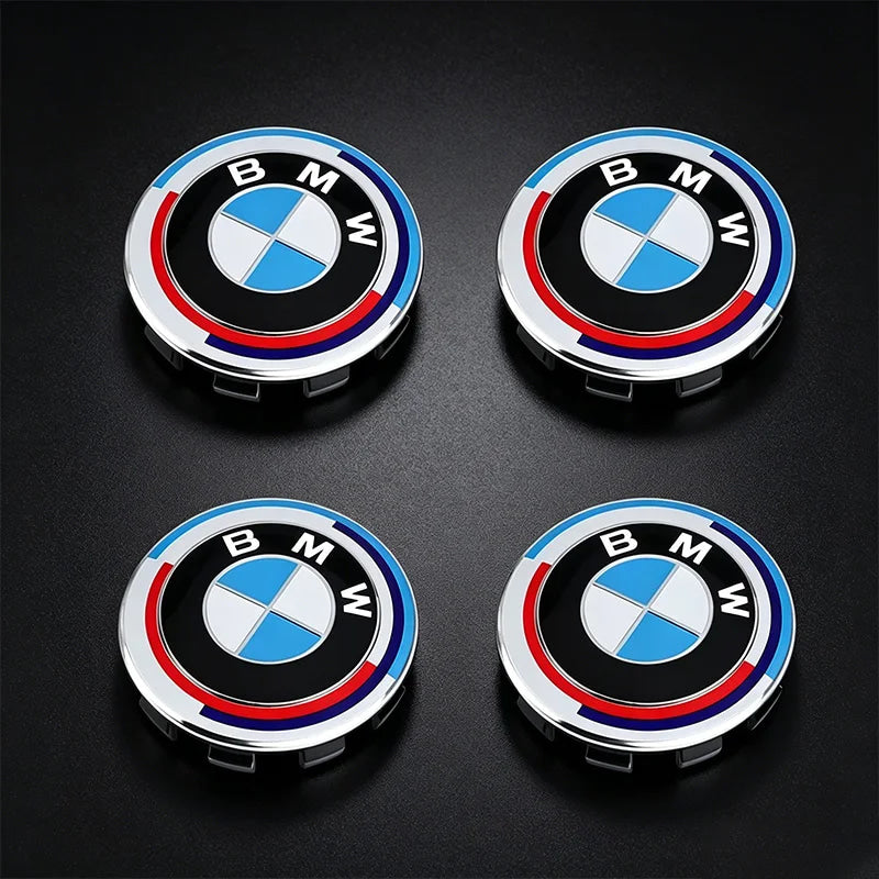 4Pcs 56/68mm Wheel Center Caps Emblem Badge For BMW 50th Anniversary E90 E60 F10 F20 G20 G30 E53 E85 E70 E84 F48 1/3/5/7 Series
