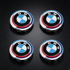 4Pcs 56/68mm Wheel Center Caps Emblem Badge For BMW 50th Anniversary E90 E60 F10 F20 G20 G30 E53 E85 E70 E84 F48 1/3/5/7 Series