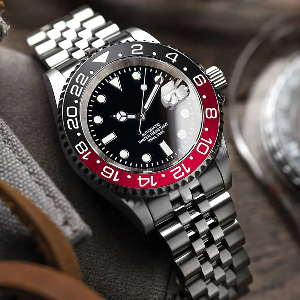 Miyota 8215 PT5000 Stainless Steel 40mm Dive Automatic Men Watch Sapphire Crystal Rotating Bezel Luminous Mechanical Wristwatch