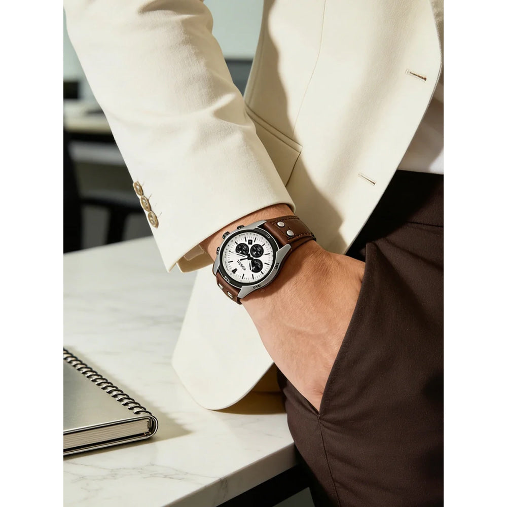 Fossil CH2890 Coachman Chronograph Men's Watch Military Brown Leather Strap Sport Waterproof Quartz Wristwatch Relogio Masculino