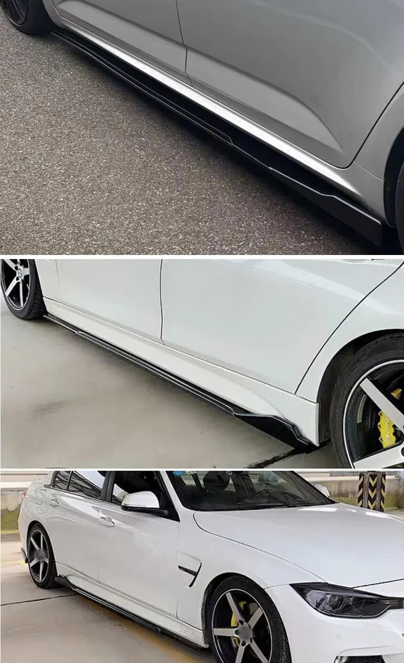 For 2015+ Mercedes-Benz Accessories W205 C63 C43 4Doors AMG C-Class Side Skirt Extension Diffusor 8Pcs ABS Lip