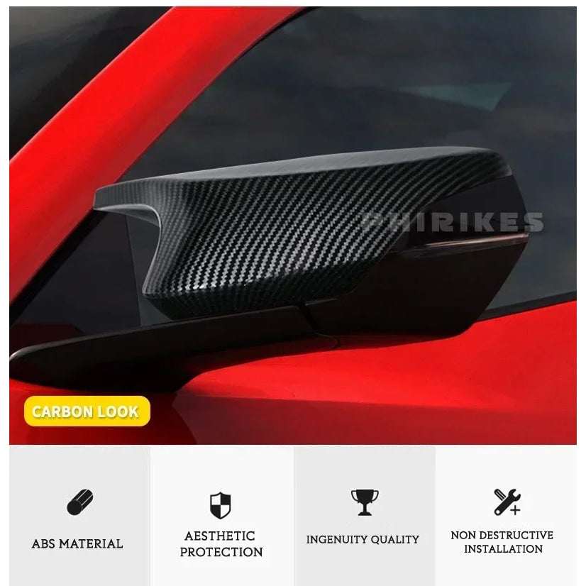 For Chevrolet Corvette C8 Z51 Z06 2020-2023 Car Rearview Side Mirror Cover Wing Cap Sticker Exterior Door Rear View Case Trim