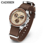 CADISEN New Men's Watches Luxury Quartz Wrist Watch For Men Sapphire AR Coated Crystal Canvas VK68 Speed Chronograph Automatic