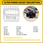 16PIN Radio Wire Harness For Toyota Corolla Highlander Camry Tundra Car Stereo Radio Power Harness Cable Wire Adapter JBL AMP