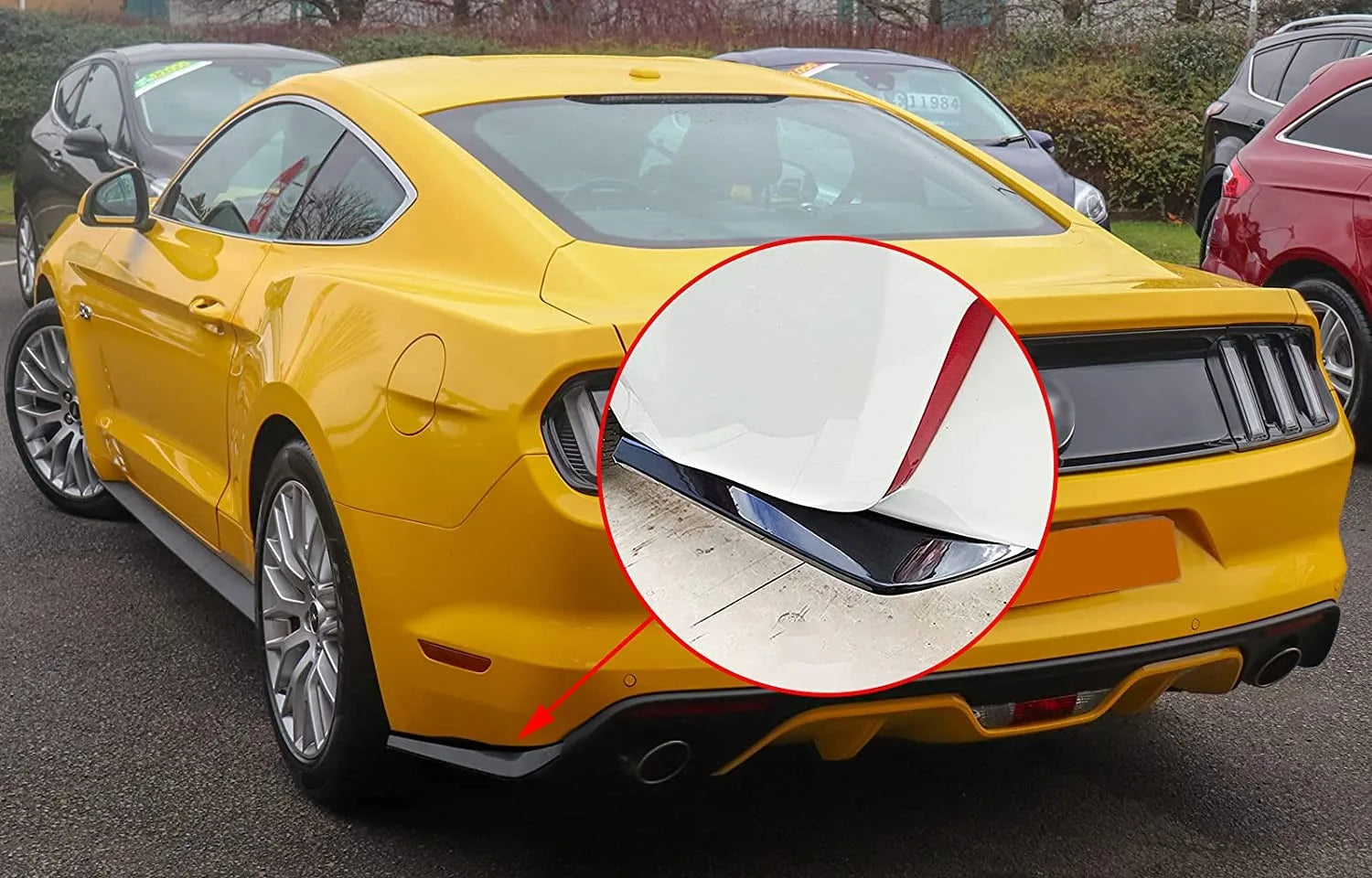 2Pcs/Set Glossy Black JDM Racing Rear Bumper Lip Canard Protector Splitter Diffuser Valence Spoiler Fin Trim W/ Screws Universal