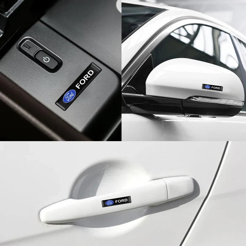 10Pcs 3D Car Styling Epoxy Emblem Badge Stickers Goods Auto Accessories For Ford Focus mk2 mk3 Fiesta Fusion Ranger Mondeo Kuga