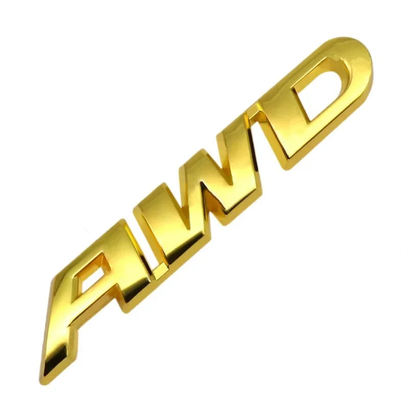 3D Metal Car Letters AWD Logo Emblem Sticker Fender Trunk Badge Accessories For Honda Civic CRV Subaru Mazda Toyota RAV4 Kia