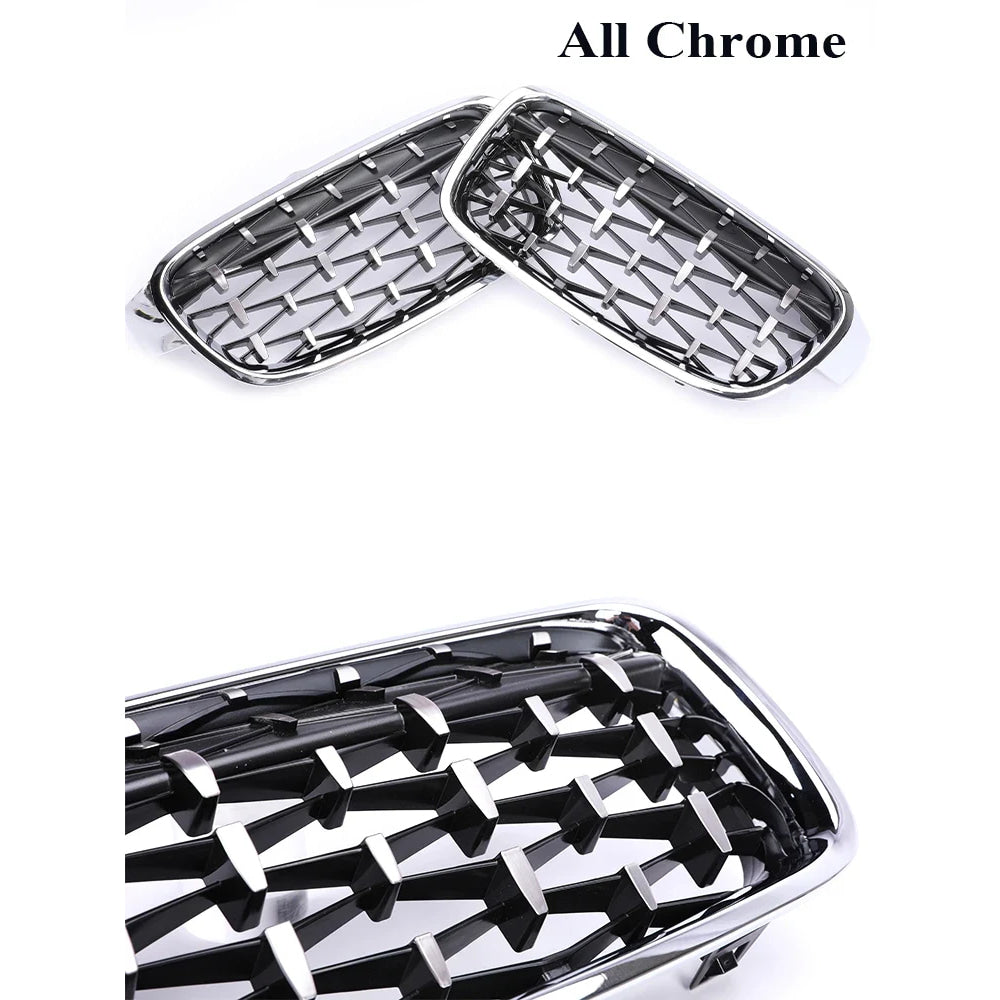 Kidney Front Racing Grille Chrome Black Silver Points Diamond Style Grill For BMW 3 Series F30 F31 2012-2019 320i 328i 330i 340i
