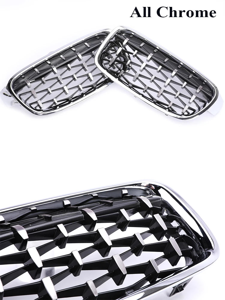 Kidney Front Racing Grille Chrome Black Silver Points Diamond Style Grill For BMW 3 Series F30 F31 2012-2019 320i 328i 330i 340i