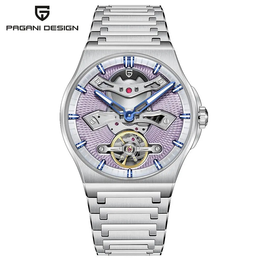 PAGANI DESIGN New 42MM Hollow Tourbillon Luxury Men Mechanical Watch Sapphire Glass Automatic Watches For Men Relojes hombres