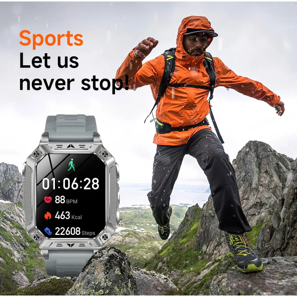 2026 TANK New 1400mAh Military GPS Smart Watch Men 2.01" AMOLED Screen 10ATM Waterproof Clock SOS Call Flashlight Smartwatch iOS