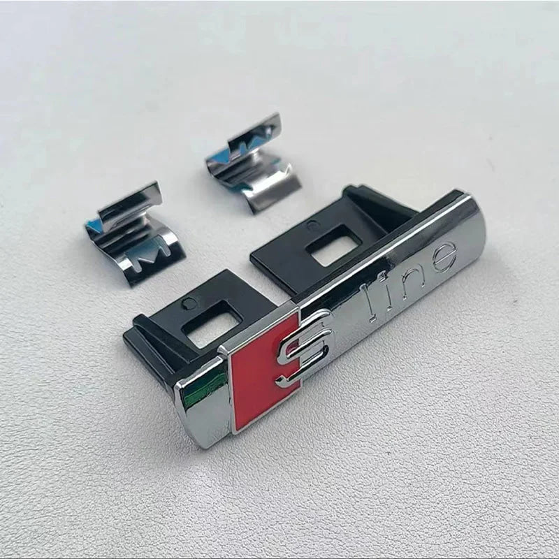 NEW Audi Sline Metal Logo Car Sticker Aluminum Emblem For Audi S Line Quattro A1 A3 A4 A5 A6 A7 A8 Q2 Q3 Q5 Q6 Q7 Q8 Accessories