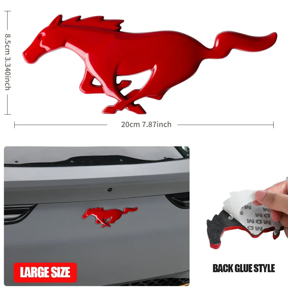 3D Metal Car Front Grille Emblem Logo Rear Trunk Badge Sticker For Ford Mustang Fiesta Focus Ranger Smax Kuga Mondeo Accessories