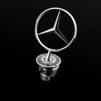 44mm 3D Metal Blue Chrome Star Bonnet Hood Logo Emblem Badge for Mercedes Benz W205 W204 AMG GLC CLA Interior Moulding LBMSLK