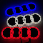 18.2x5.8cm for AUDI Car 4 Rings Logo Light Emblem A3 Q3 Q5 A1 TT 4D Led Badge Decals Refitting Decoration Glowing Accessories